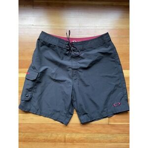 Vintage Oakley Board Shorts Mens Size 36 Black And Red